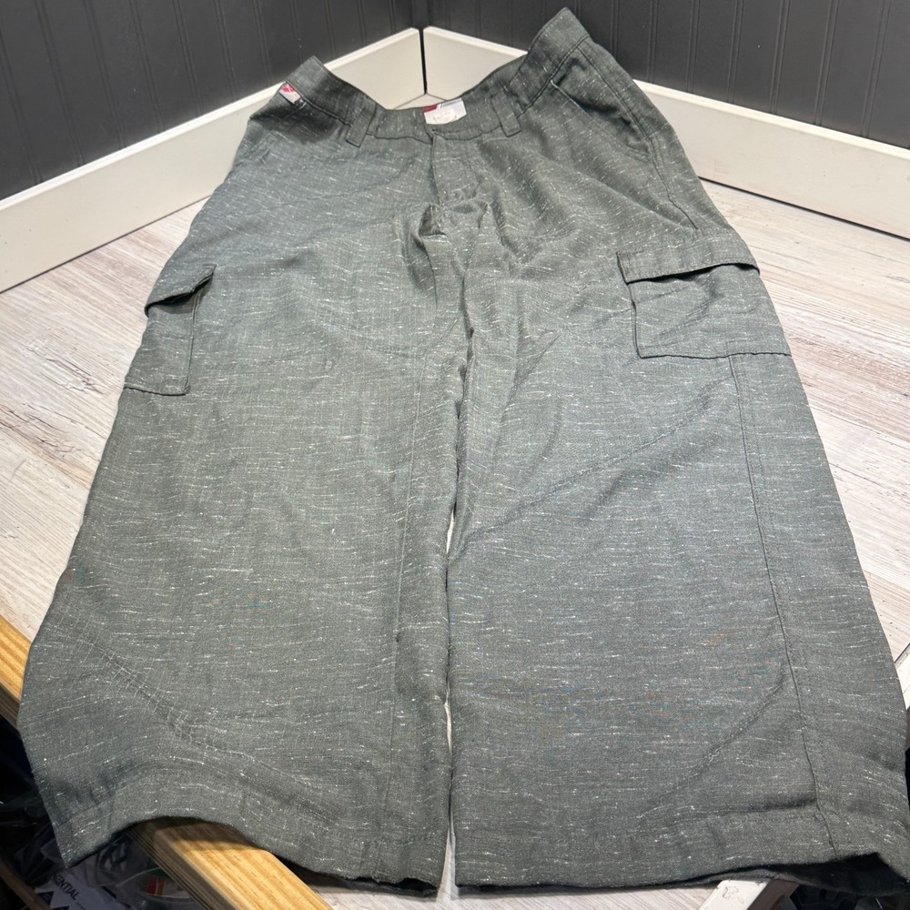 Kikwear California Cargo Pants Sz 34 (32x29.5) Olive Green Rave Baggy Y2K USA